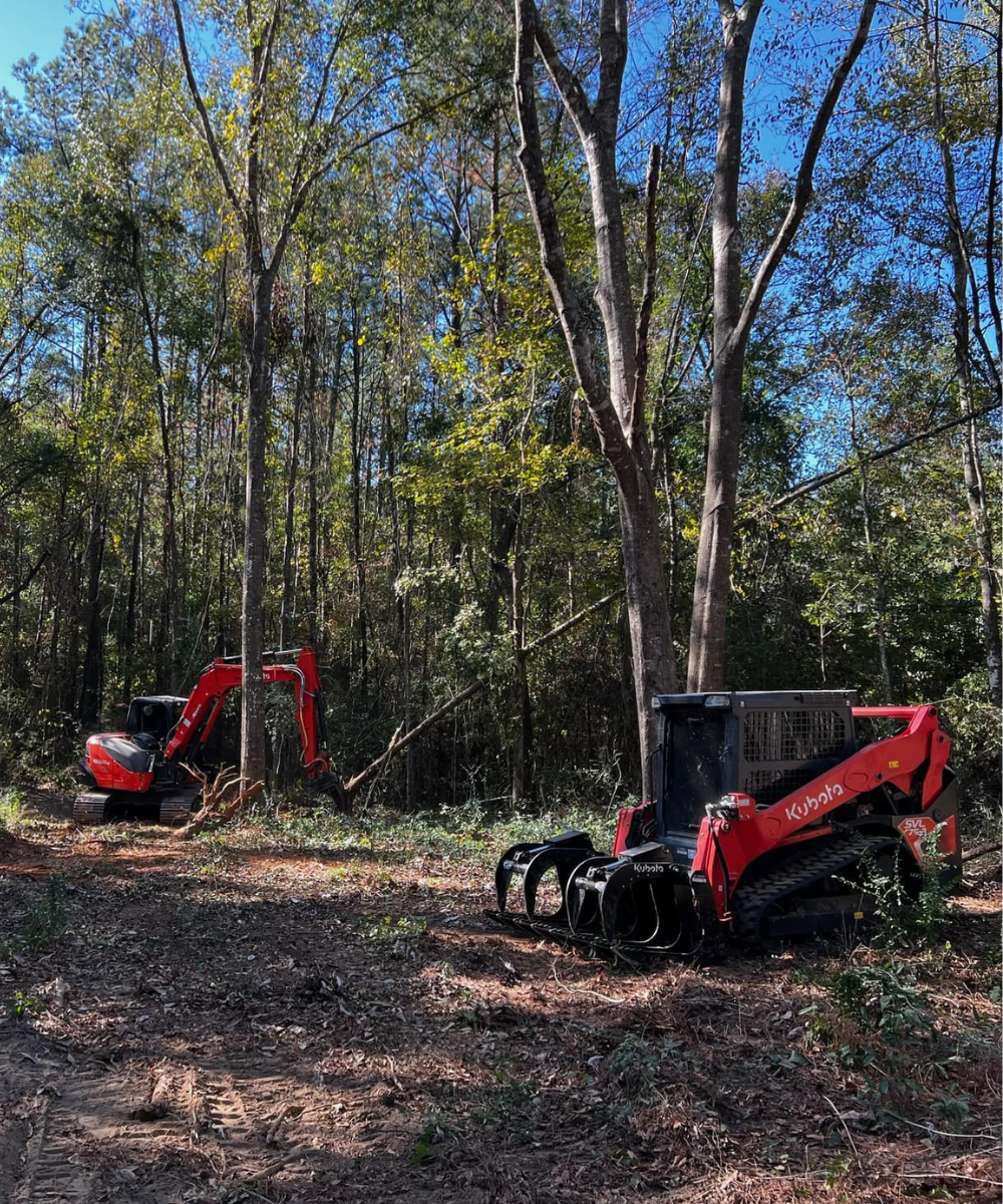quality Excavating & Land Clearing Covington LA being done on a piece of property